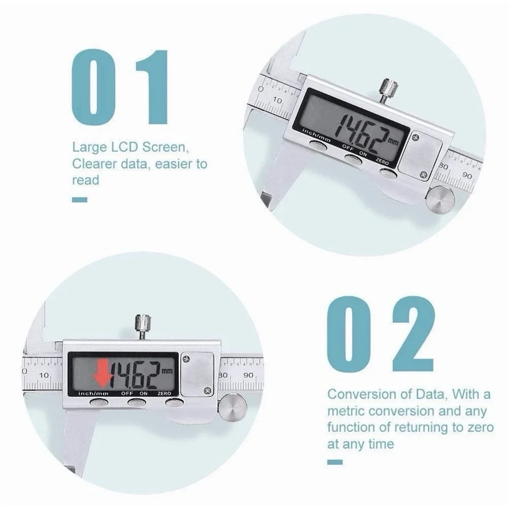 LOUISWARE Digital‎ Vernier Caliper, Stainless Steel 150mm/0-6 inch